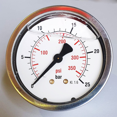 Манометр высокого давления 0/+25 бар, D=63 мм, аксиальный
